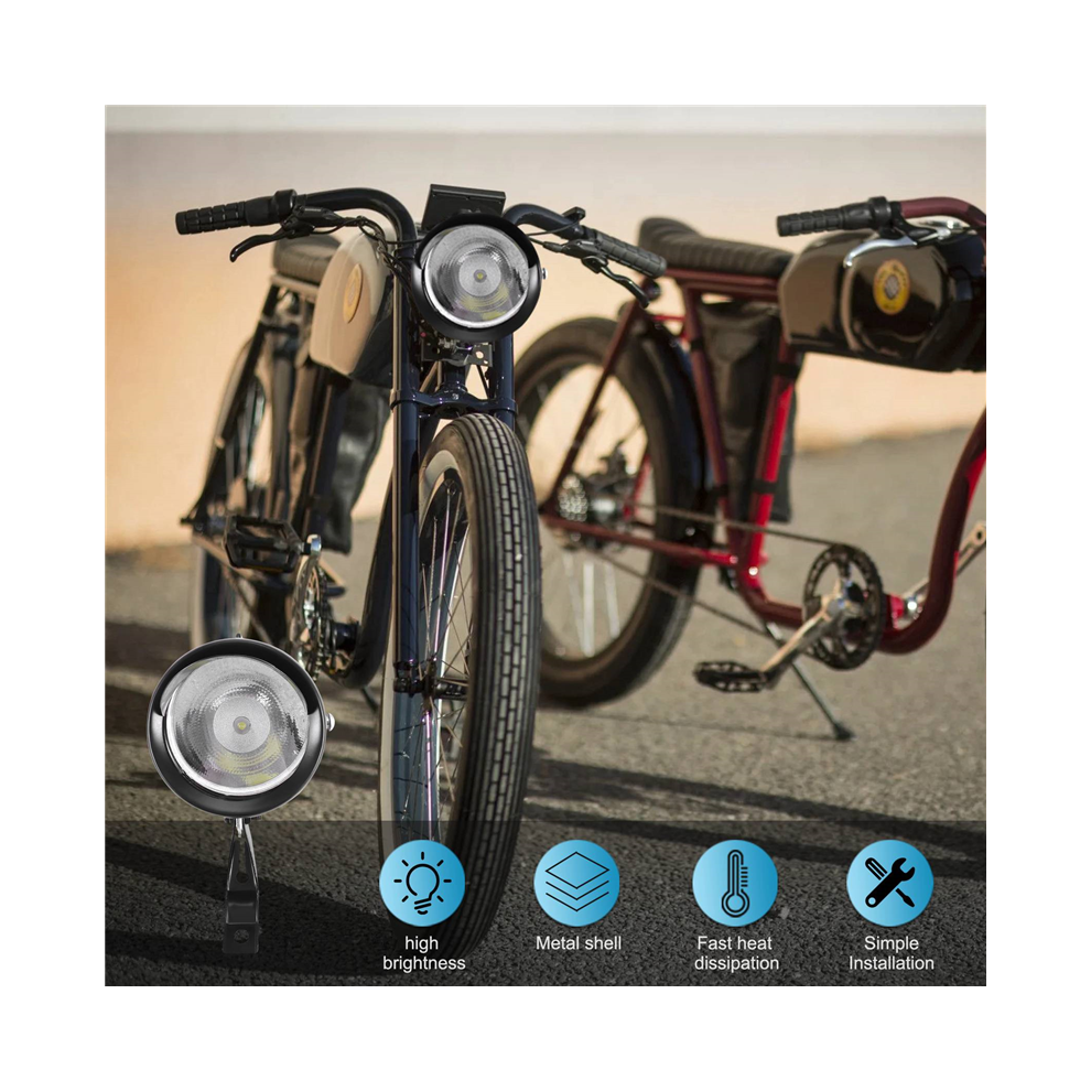 180 lumen lysstærk retro cykel-/trehjulet cykellygte LED-forlygte