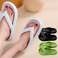 Tåsplit Slippers - Bløde, Skridsikre og i flere flotte farver (Kendt som Happy Flops) - Hvid / 42/43