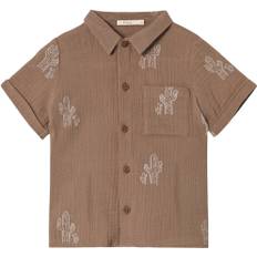 Fliink Hello SS Shirt Stl. 6Y/116 pojkar - Byxor Från Magasin - Pine Bark Cactus Aop (6Y/116)