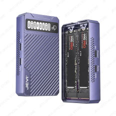 JEYI Dual Nvme Enclosure, 2-Bay Hardware RAID Enclosure, 20Gbps Transmission Speed SSD Case, Support