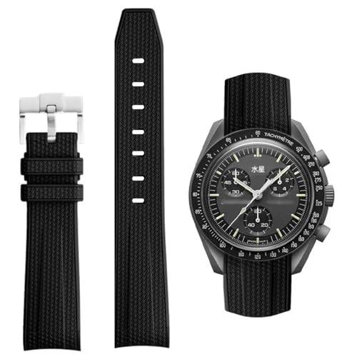 HEYOZURY Klockband för 20mm Omega x Swatch MoonSwatch Rolex Klocka Silikon Män med Rostfritt Stål Replacement Armband Original Armband Omega x Swatch MoonSwatch Speedmaster
