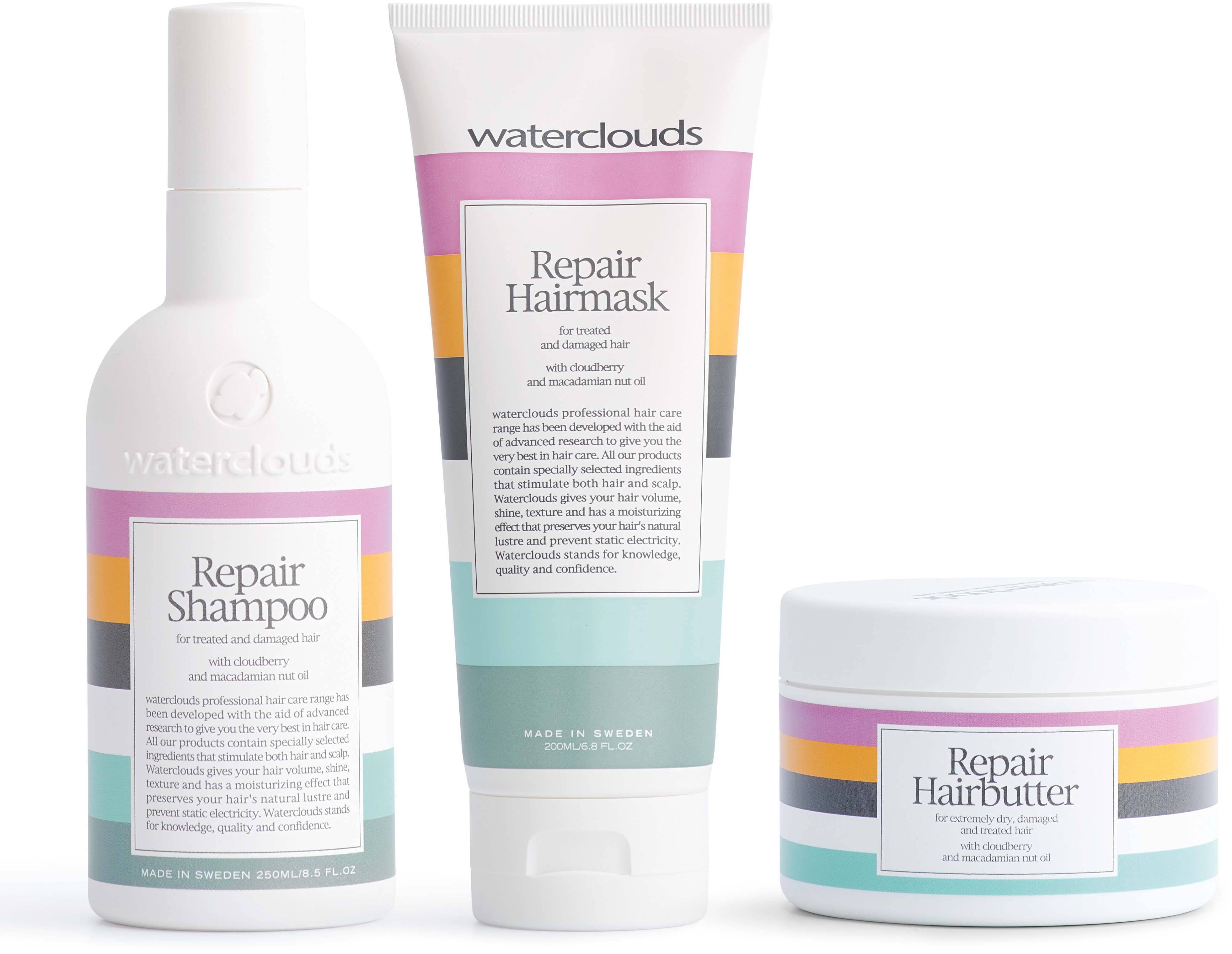 Waterclouds Repair Shampoo 250 ml & Hairmask 200 ml & Hairbutter 250 ml