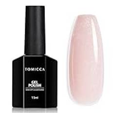 TOMICCA Gel nagellack 15 ml rosa glitter Shellac Soak Off gel nagellack UV-gel nagellack UV-/LED-lampa