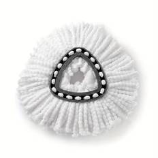 TEMU Vileda 1pc Spin Mop Refill Head - White Microfiber Pad, Polyester, Efficient Floor Cleaning For Living Room, Compatible With Spin Mop Systems, No Battery Required