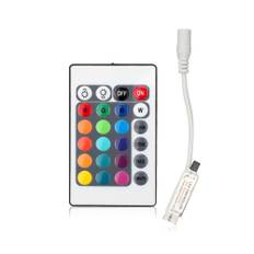 LED controller med fjernbetjening 12v til RGB strips - 24 knapper - IR Sæt lille