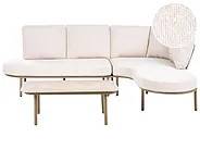 Havesofa med bord 4 personers POLLINA Metal Brun