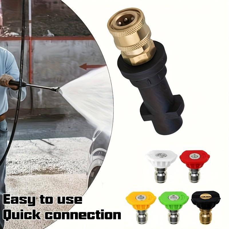 6-delars Karcher högtryckstvättmunstyckessats – 5 sprayvinklar + snabbkoppling för K2-K7