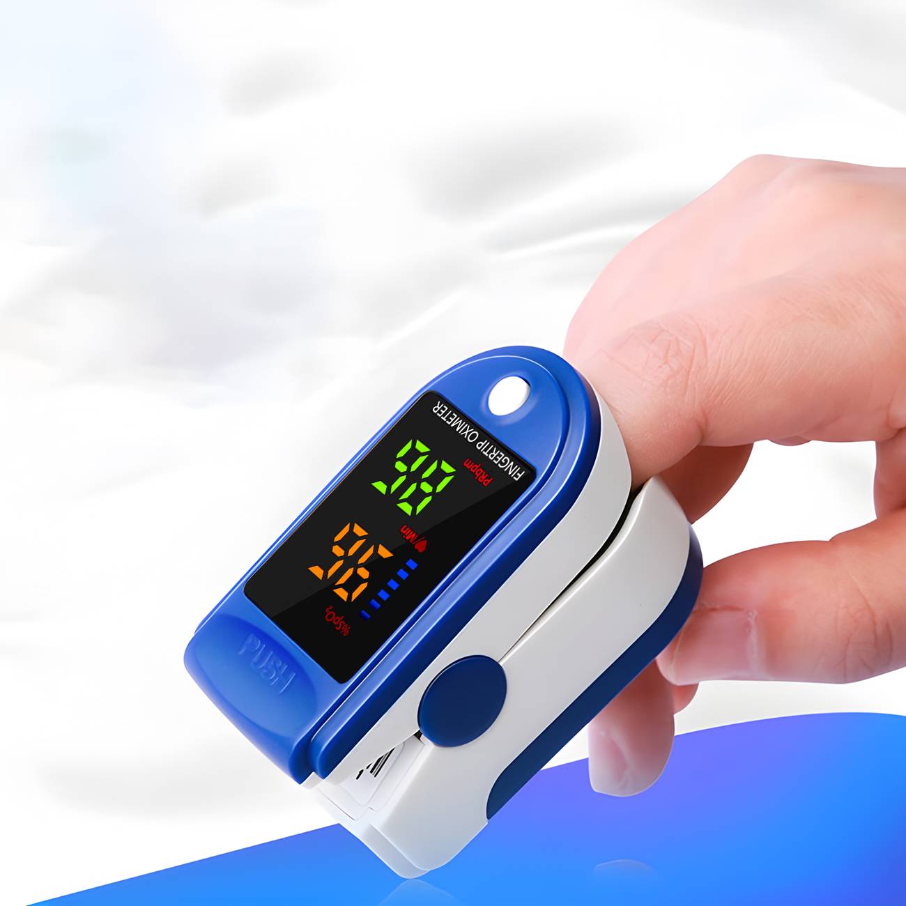 Mini Finger Oximeter Digital Finger Pulse Oximeter LED Blood Oxygen Heart Rate Health Saturation Monitor Tool Use Battery