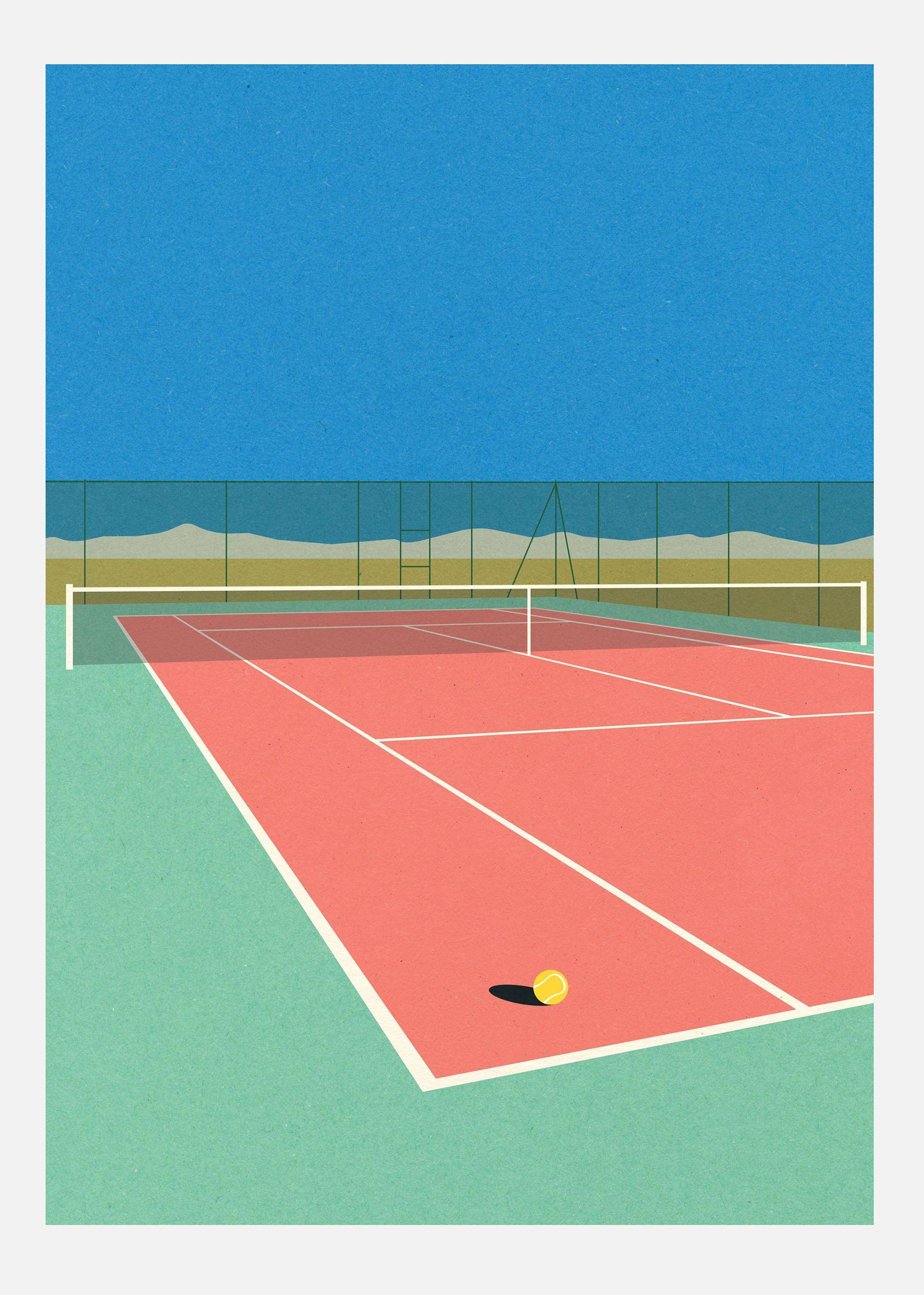 Tennis Court In The Desert Canvastavla (50x70 cm)