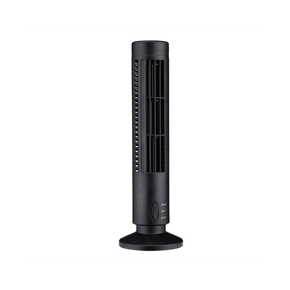 New USB Tower Fan Bladeless Fan Tower Electric Fan Vertical Air Conditioner, Bladeless Standing Fan Black