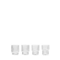 Set Of 4 Small Ripple Glasses - Transparent - 01