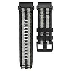 NEYENS QuickFit Nylonögla rem för Garmin Tactix 7 Pro Band för Quatix 7 7 x 6 5 3 Band 22 26 mm sport elastisk kanvas bälte armband, 26MM, Agat