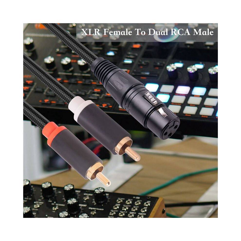 3X 3 Pin XLR Female to Dual RCA Male Y Splitter Cable,Mixer Amplifier Audio Cable,Stereo Audio Interconnect Cable,1Meter