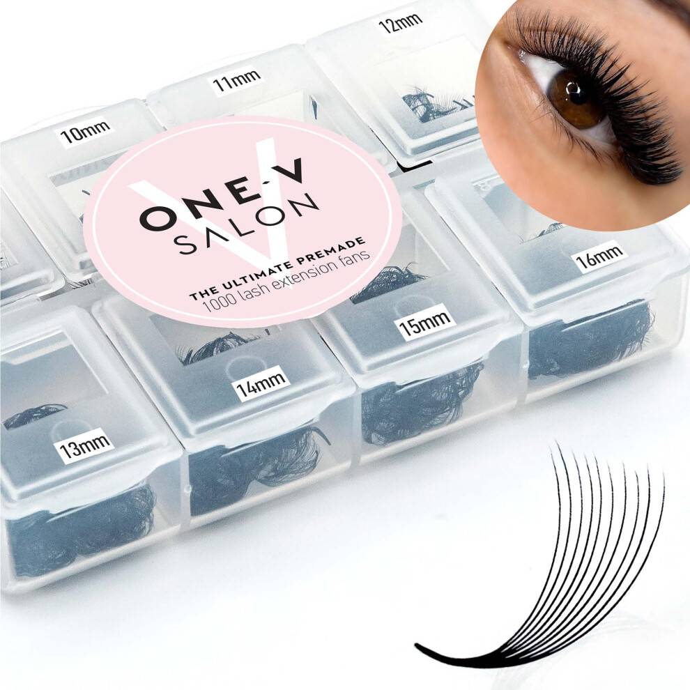 One V Salon 1000 Loose Professional Use Premade Fans D Curl 10D-0.07 9-16mm