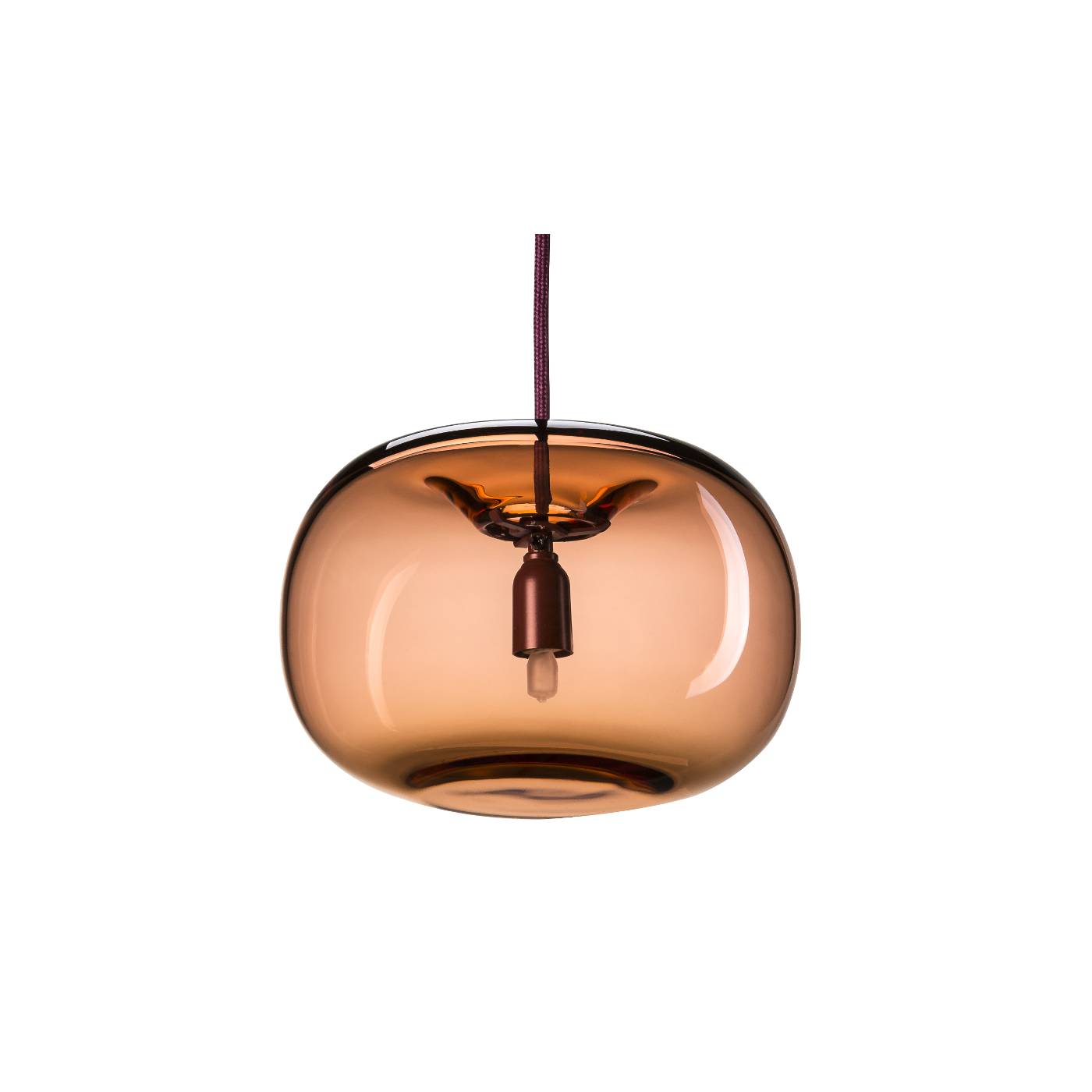 Taklampa PEBBLE Bred oxblod glas Örsjö belysning