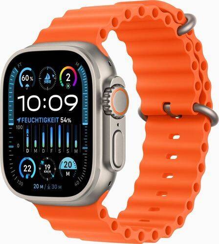 Apple Watch Ultra 2 (2023) | GPS + Cellular | silver | Havsband orange