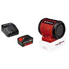 Original Einhell Starter Kit 4,0 Ah Akku und Ladegerät Power X-Change (Li-Ion, 18 V, 75 min Ladezeit, passend für alle Power X-Change Geräte, inkl. Akku-Lautsprecher TC-SR 18 Li BT - Solo)