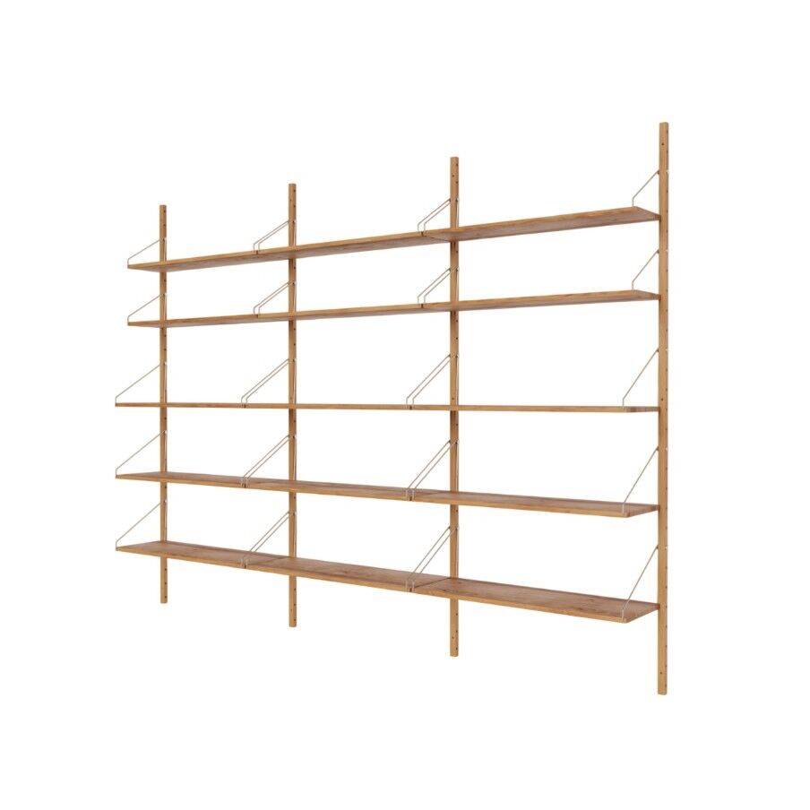 Hylla Bibliotek Trippelsektion Bokhylla 185,2x80 Naturek - Ek