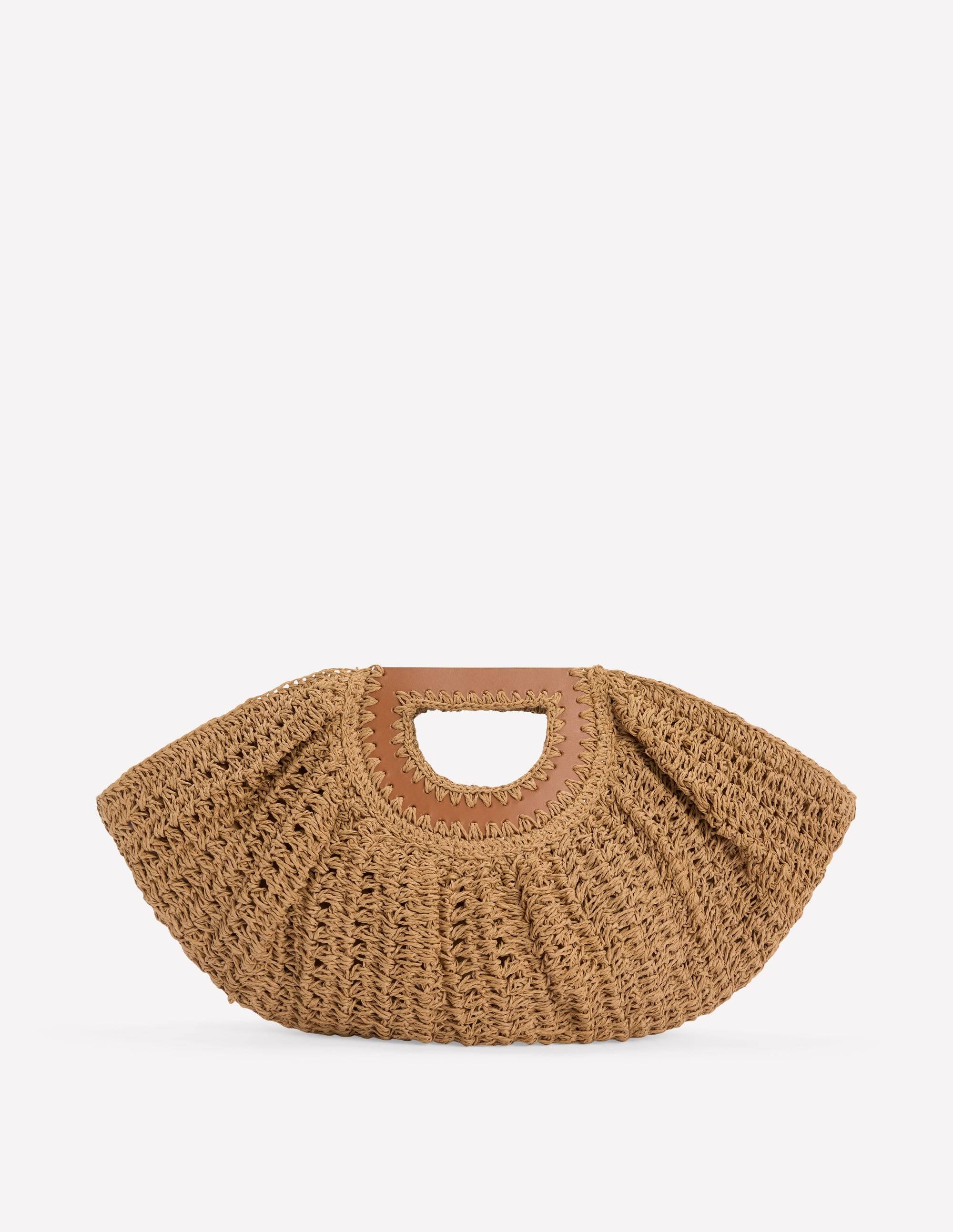 Boden Women's Raffia Moon Clutch in Natural