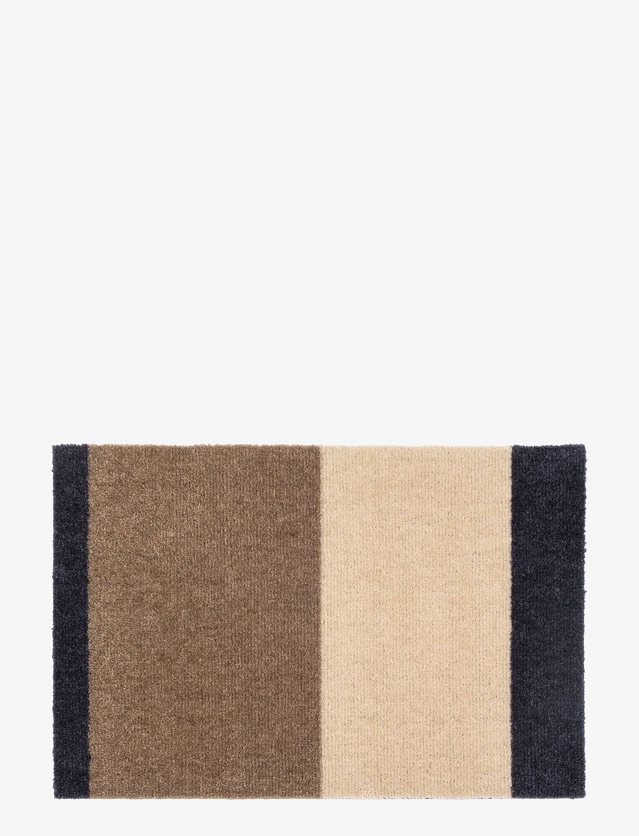TICA COPENHAGEN Floormat, Stripes, Blue Grey/Sand/Ivory, 40X60X0,7 | Brown | 40X60X0.7 cm