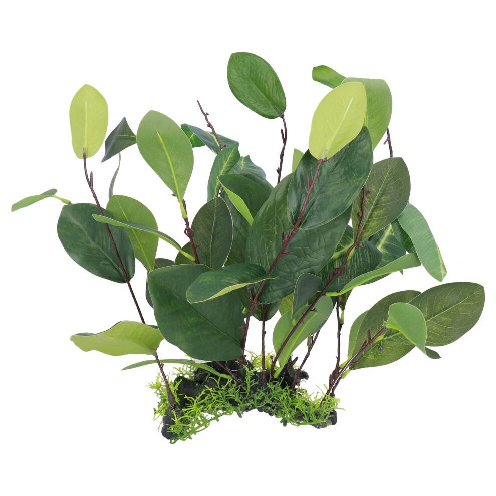 Livagtigt akvariumplastikplante med kraftig keramisk base realistisk undervandsdekoration til akvarium akvatisk vandgræs livagtigt udseende giver