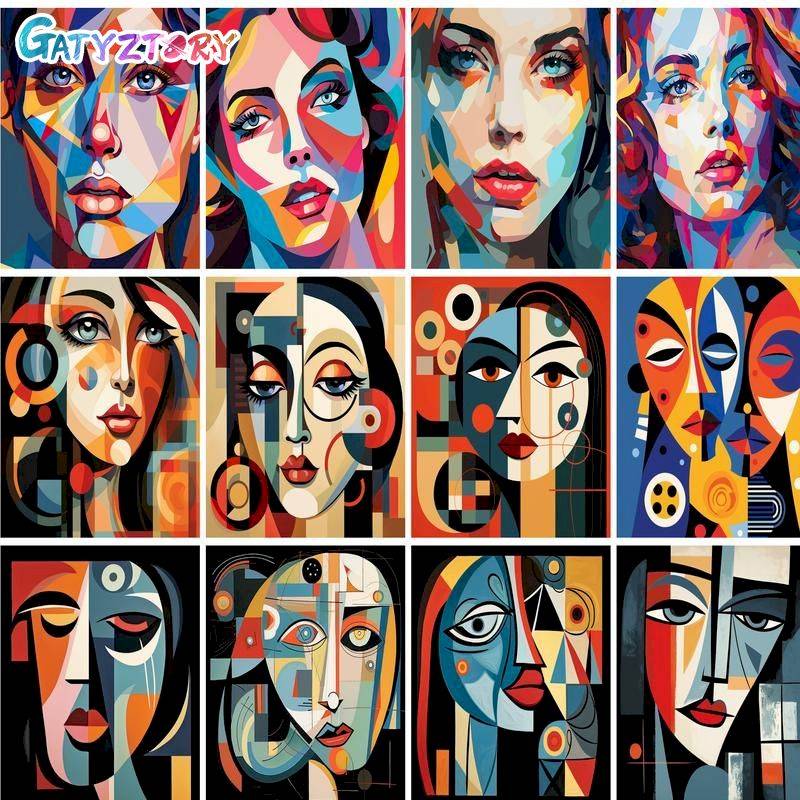 GATYZTORY Acrylic Paint Frame Diy Painting By Numbers For Adults Colorful woman Drawing By Numbers For Home Wall Art Crafts Anim