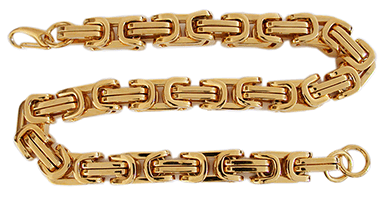 14 mm. Kejsarlänk halsband i guldpläterat stål.