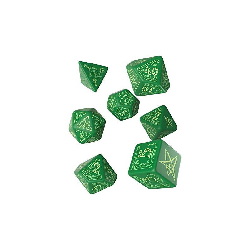 Call of Cthulhu Dice Black & green Dice Set (7)