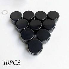 10pcs Solid Color Minimalist Travel Bottles Leakproof Bottles For Travel Storage Cream Container For Powder Cream Jars For Makeup For Bathroom And Tra - Black