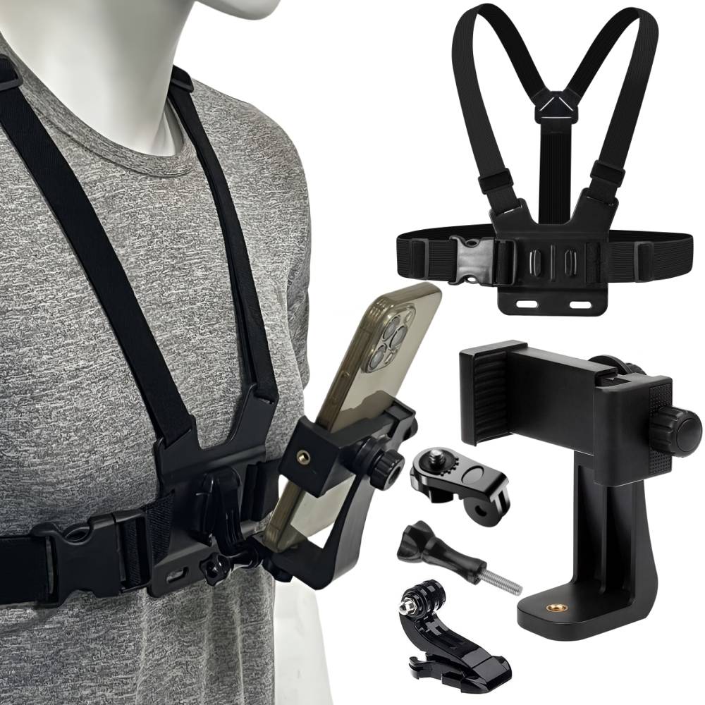 Universal Chest Strap Mount For Action Camera Phone Hands-Free Recording Adjustable Harness Bracket For Gopro DJI Insta360 SJCAM