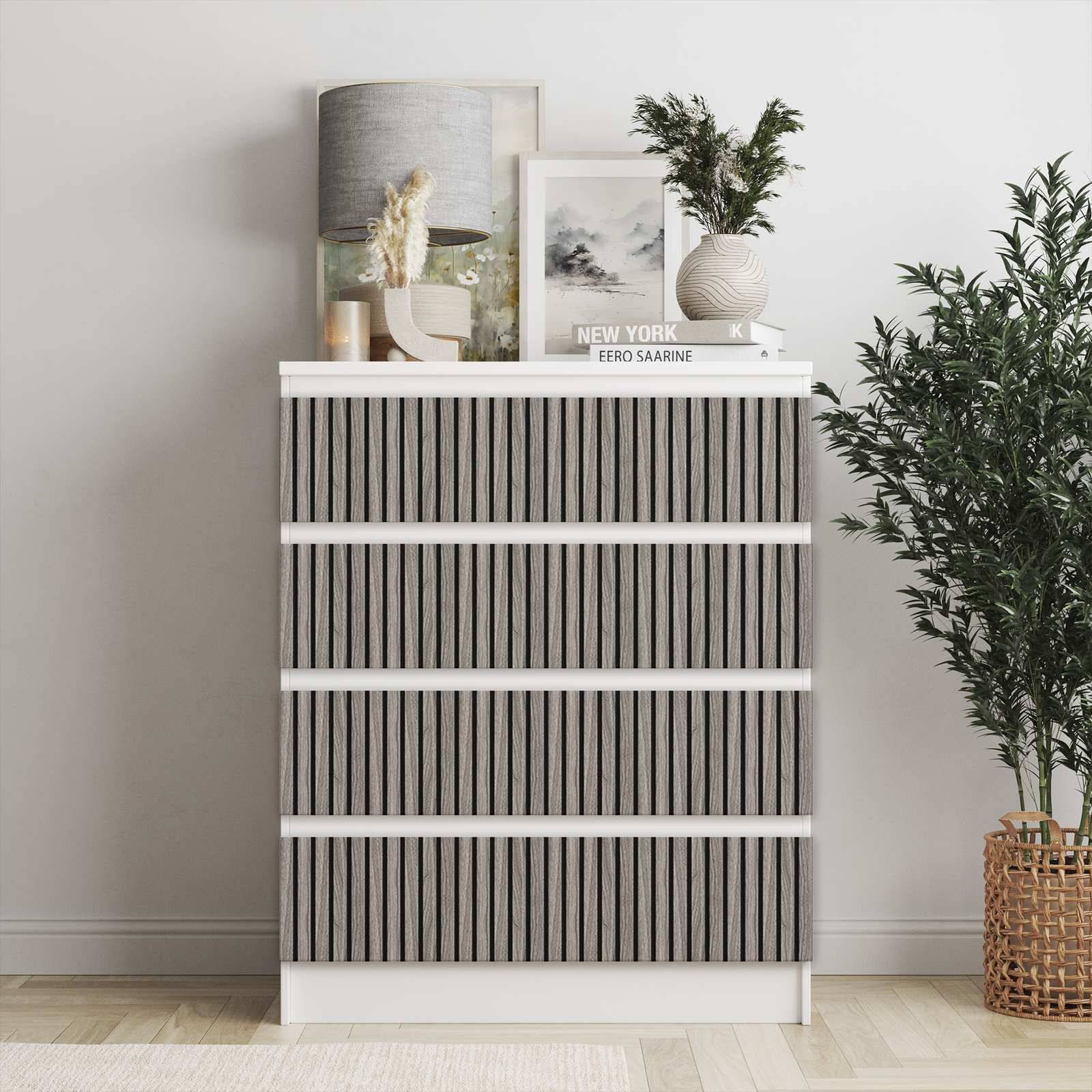 Självhäftande klistermärken – Ikea Malm Dekaler / Välj Storlek / Oljad Ek Grå