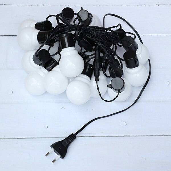 3m 6m bollar led slingor glödlampa g50 älva ljuskedja utomhus krans uteplats trädgård bröllopsfest juldekoration - Mjölkaktig glödlampa / Us 6m färgglada