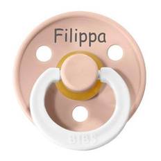 BIBS str 2 GLOW IN THE DARK blush med navn