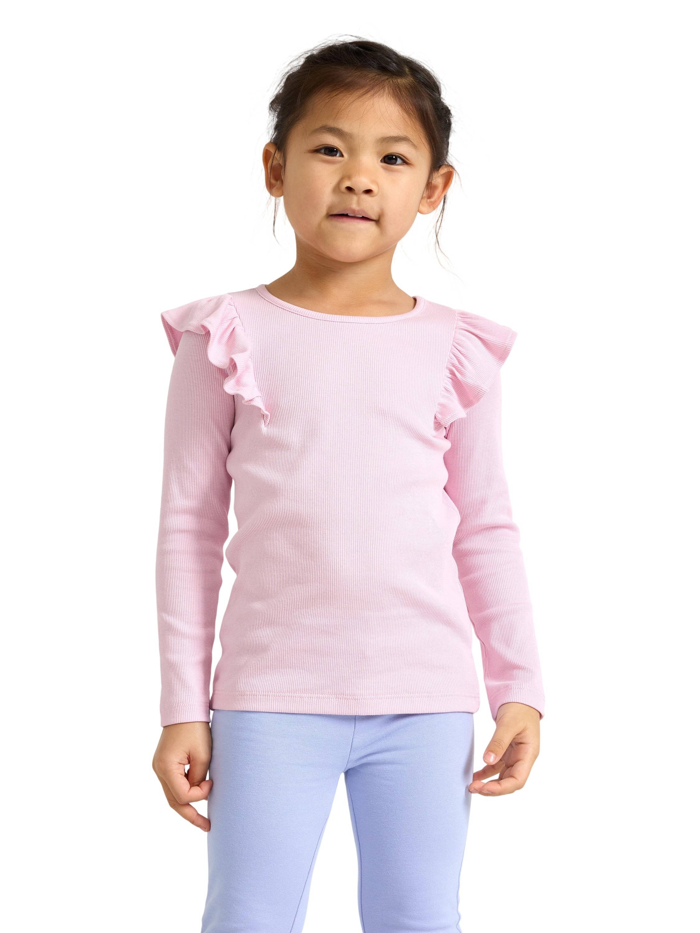 Lindex Longsleeved top in Ribbed Cotton j Str 98 - Pink Bluser hos Magasin.