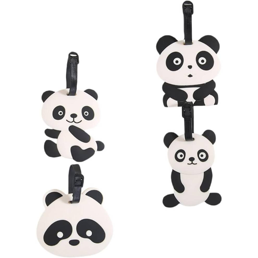 Tecknad jättepanda bagageetiketter svartvita roliga resetillbehör för resväska och väskor