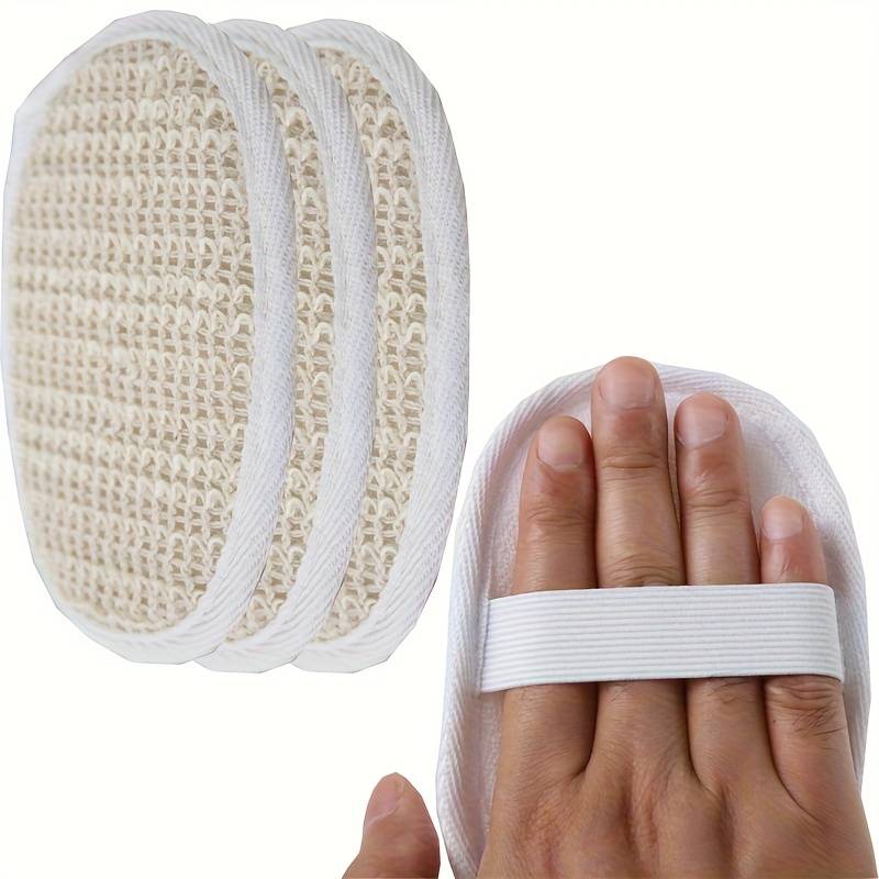 Deep Exfoliating Body Scrubber 3pcs, Suitable For Men And Women' Beige Cleansing And Dead Cell Removal With Gentle Lightweight
