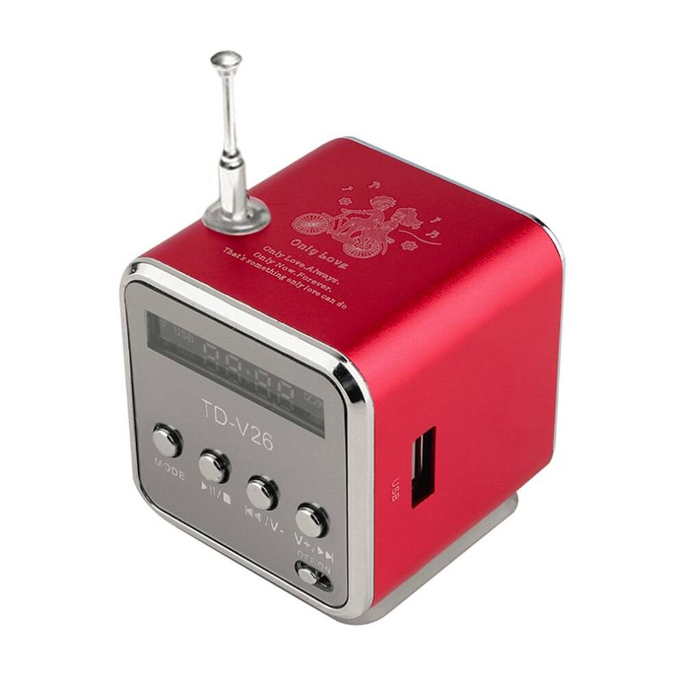 Mini FM Radio TD-V26 Bluetooth Bärbar - Röd