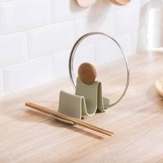 Plastic Kitchen Wave Shape Pot Pan Cover Lid Shell Stand Holder Racks Ladle Spoon Storage Rack Kitchen Cooking Tools grön