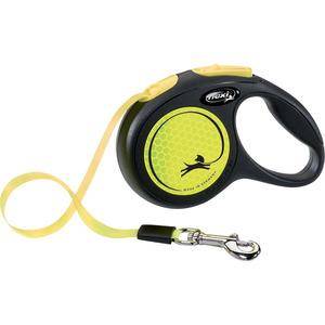 Flexi Hundkoppel New Neon band M, 5 m, 25 kg - gul