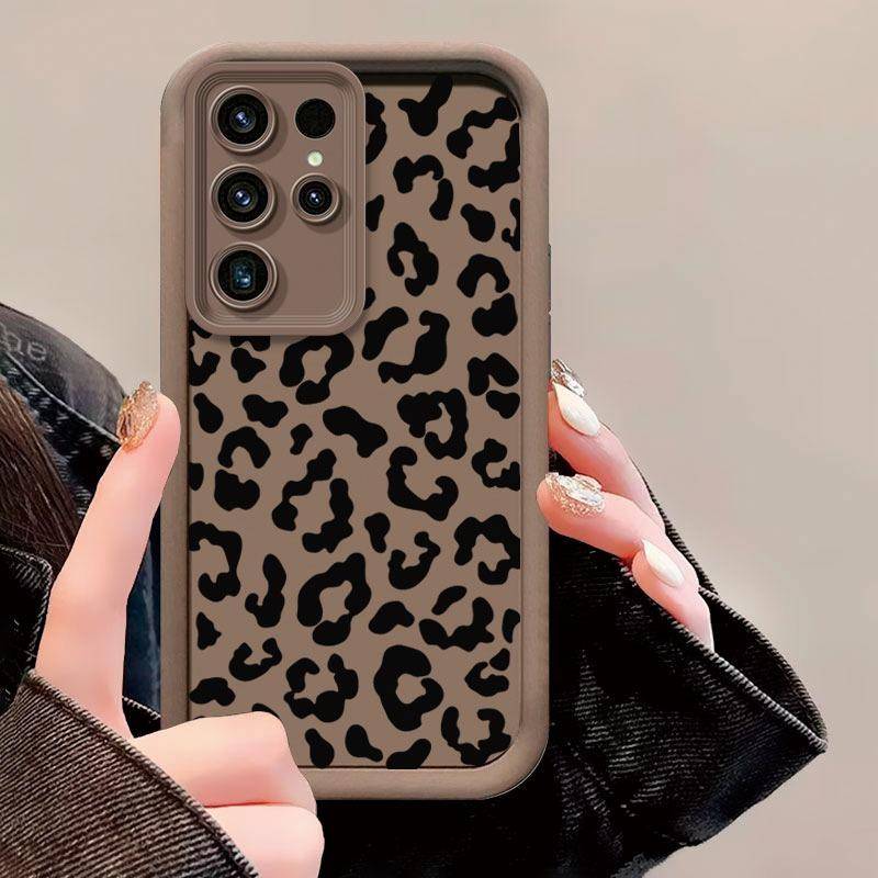 Telefonfodral med leopardmönster lämpligt för Samsung för galaxy S26 S25 S24 S23 S22 S20 FE Ultra Plus 5G stötsäkert baksidesskydd