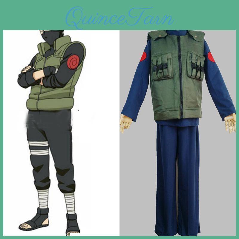 Naruto Cosplay Kostym Kakashi Hatake Fullständig Uppsättning För Halloweenfest 37 black