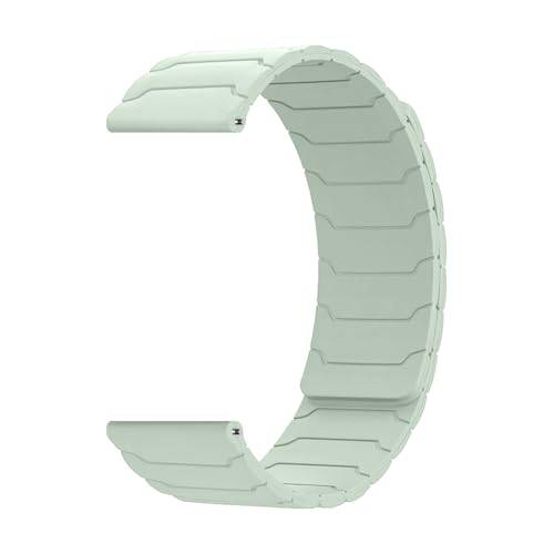 KiimLaa 18 mm silikonband för Garmin Venu 4/3S/2S 41 mm/Forerunner 265S | Magnetiska klockarmband vattentätt sportersättningsarmband för Garmin Forerunner 255S/Vivoactive 4S/3S – mint