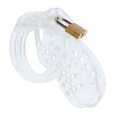 HIDDEN DESIRE – EXTREME CHASTITY COCK CAGE ACRYLIC ADJUSTABLE CLEAR