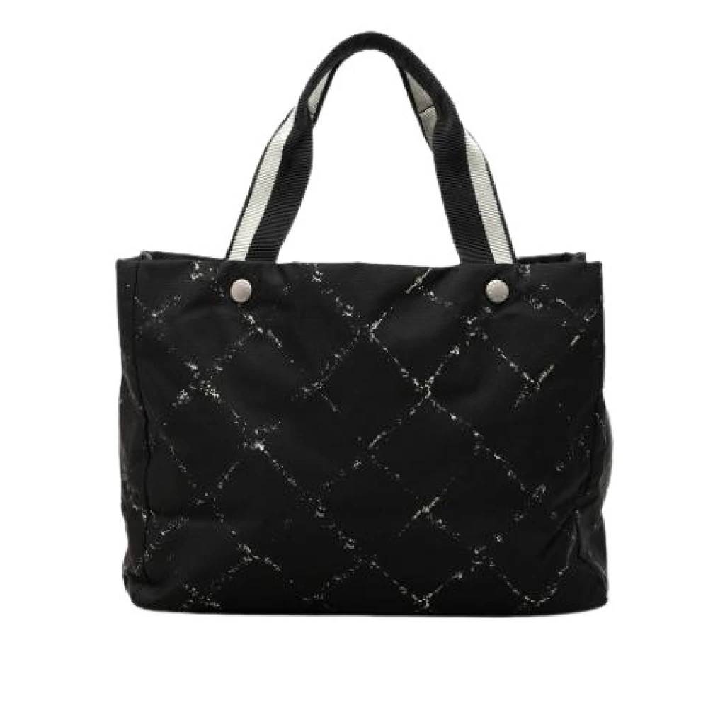 Chanel Vintage Pre-owned Old Travel Line Tote Bag - Vintage - Dame - Sort - ONE SIZE - Nylon