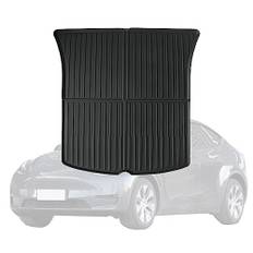 PSLER Bagagerumsmatta för Tesla Model Y 2020 2021 2022 2023 2024, lastfoder, anpassade bakmattor, gummi, 3D-lastmattor, golvmattor, alla väder, vattentäta snösäkra