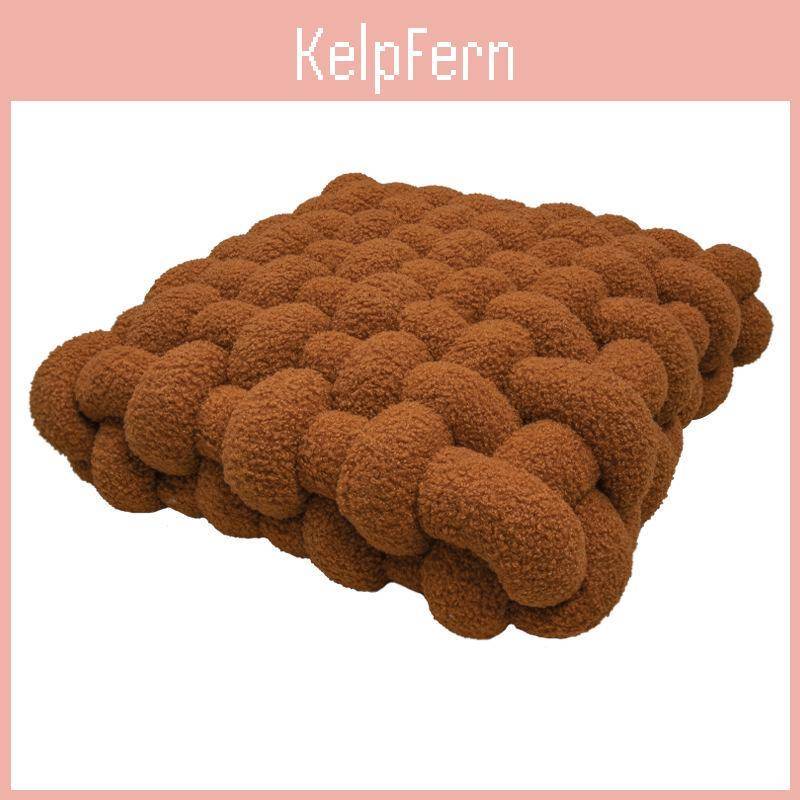 Nordic Plush Square Cushion With Woven Cover For Lounge And Sofa Decor blue