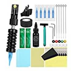 ATOMUS Alloy Tattoo Manual Stick Kit Stick Poke DIY Tattoo Kit Manual Tattoo Pen Kit Home Tattoo Kit with Tattoo Tube Needles Ink Cups Transfer Papers Cream