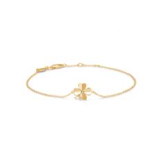 Mads Z - "Clover" armbånd, 8 kt. guld m. zirk