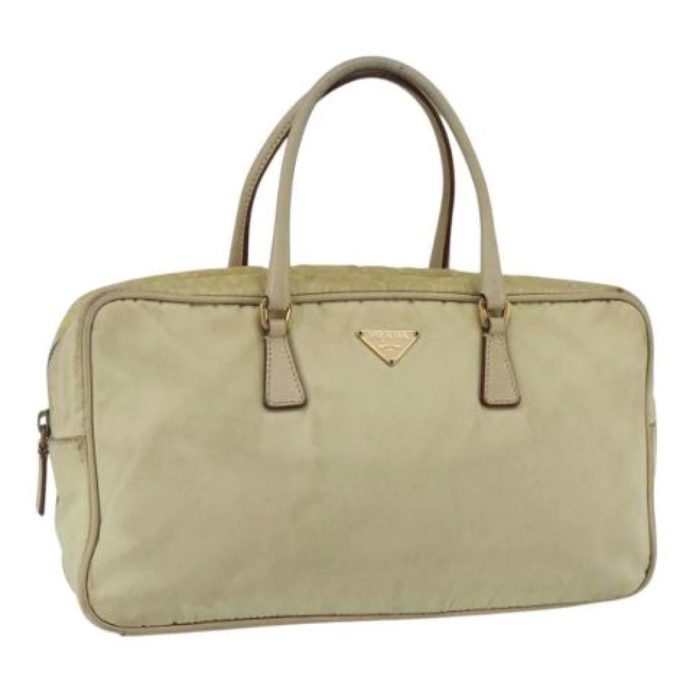 Prada Vintage Pre-owned Nylon Håndtaske - Vintage - Dame - Beige - ONE SIZE - Nylon
