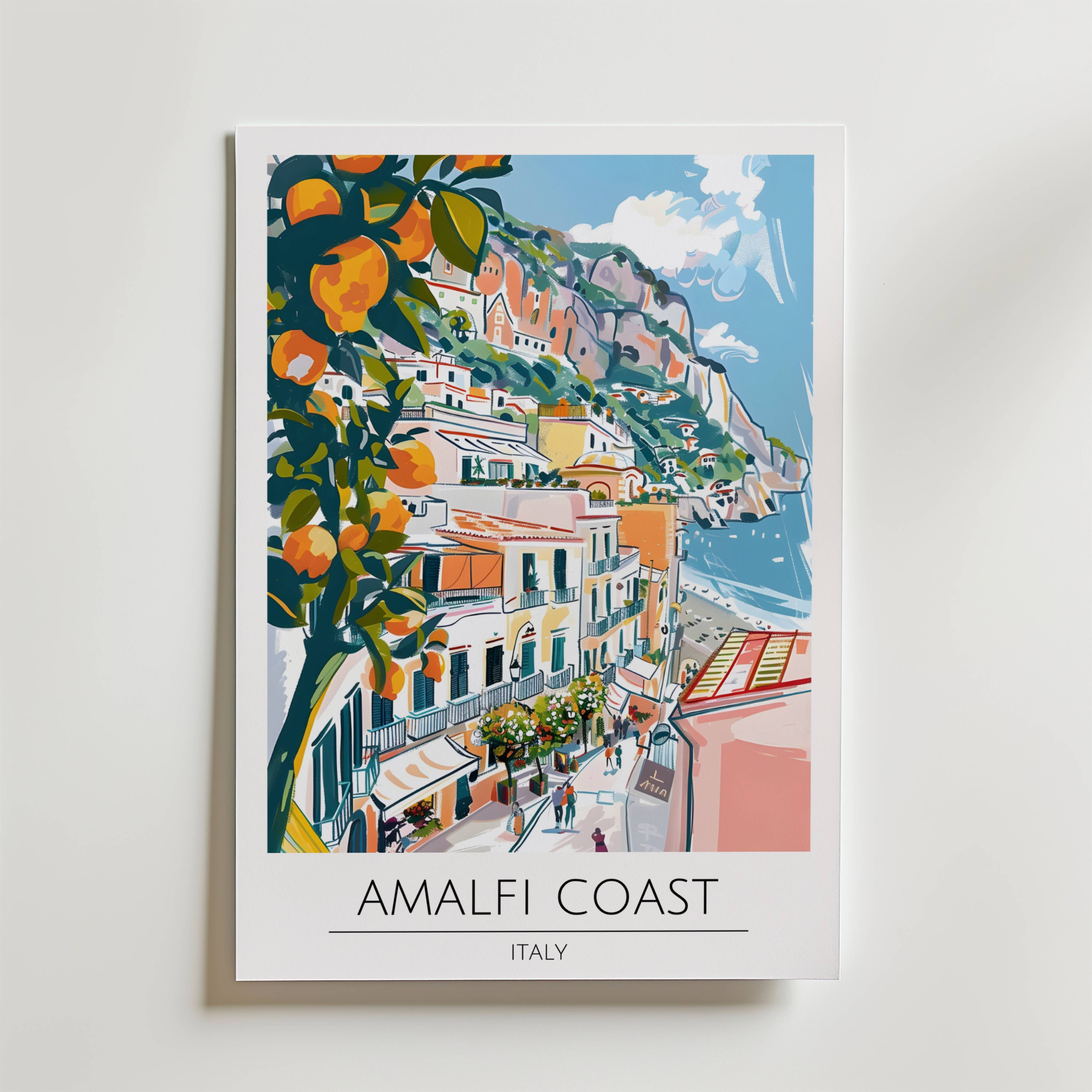 Amalfi Coastal View Poster - Premium Canvas 30x40 cm